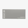 Rechteckige, silberne ARCHETYPE Make-up-Palette von Mesauda Beauty mit minimalistischem weißem Text auf einfarbigem Hintergrund.