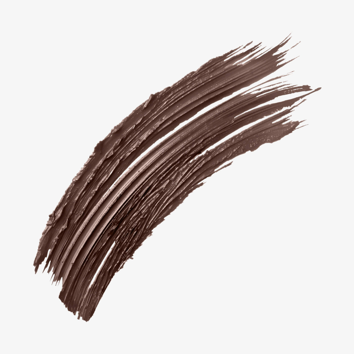 Strukturierte braune Pinselstriche auf weißem Hintergrund, die dem Augenbrauenprodukt Brow a Spell von Mesauda Beauty zeigen.