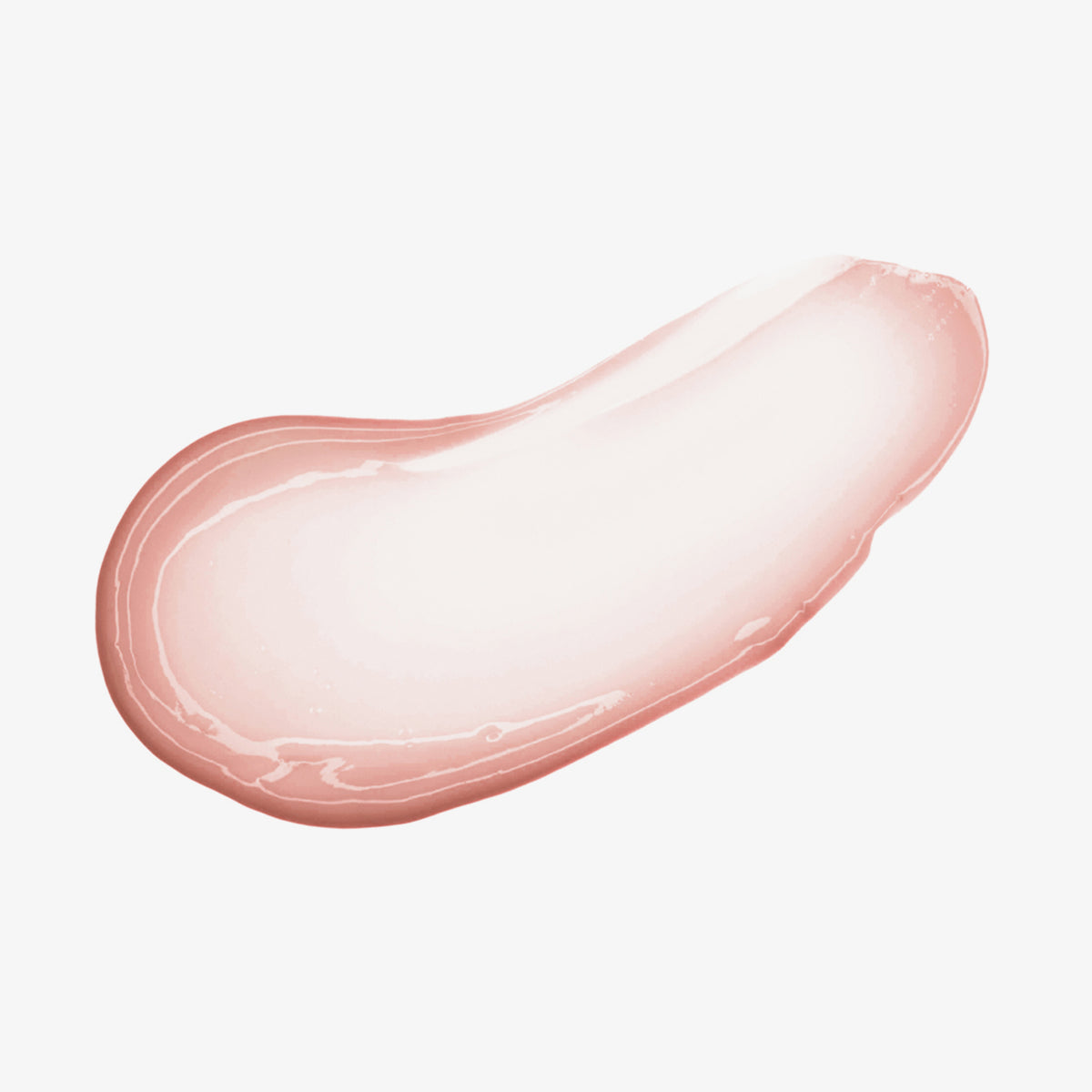 Ein sanfter Abstrich des rosafarbenen  Hydramorphosis-Lippenstifts von Mesauda Beauty ist auf einem weißen Hintergrund verschmiert.