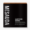 Schwarze Schachtel von Mesauda Beauty Lust For Shine Hybrid Gel Powder Highlighter mit weißem Text.