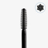 Vicious Mascara Waterproof verfügt über eine schwarze Bürste mit gleichmäßig verteilten Borsten und einer sternförmigen Spitze, die vor einem weißen Hintergrund abgebildet ist.
