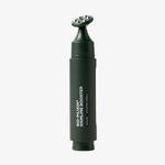 Dunkelgrünes, zylindrisches Fläschchen Bio-Pilixin® Hairline Booster von Scandinavian Biolabs mit einem abgerundeten Massage-Applikator auf der Oberseite.