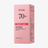 Eine rosafarbene Schachtel Peach 70 % Niacinamide Serum mit Produktdetails auf Englisch und Koreanisch.