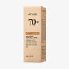 Eine beige Schachtel Anua Rice 70 Glow Milky Toner mit aufgedruckten Produktdetails auf der Vorder- und Seite.