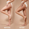 Vorher-Nachher-Bild einer Frau, die nach Anwendung der Gradual Tanning Lotion Tinted Skin Perfector deutlich gebräunt ist