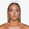 Vorher-Nachher-Bild des Gesichts einer Frau nach Anwendung des BPerfect Cosmetics x Katie Daley Perfect Powders Strawberry.