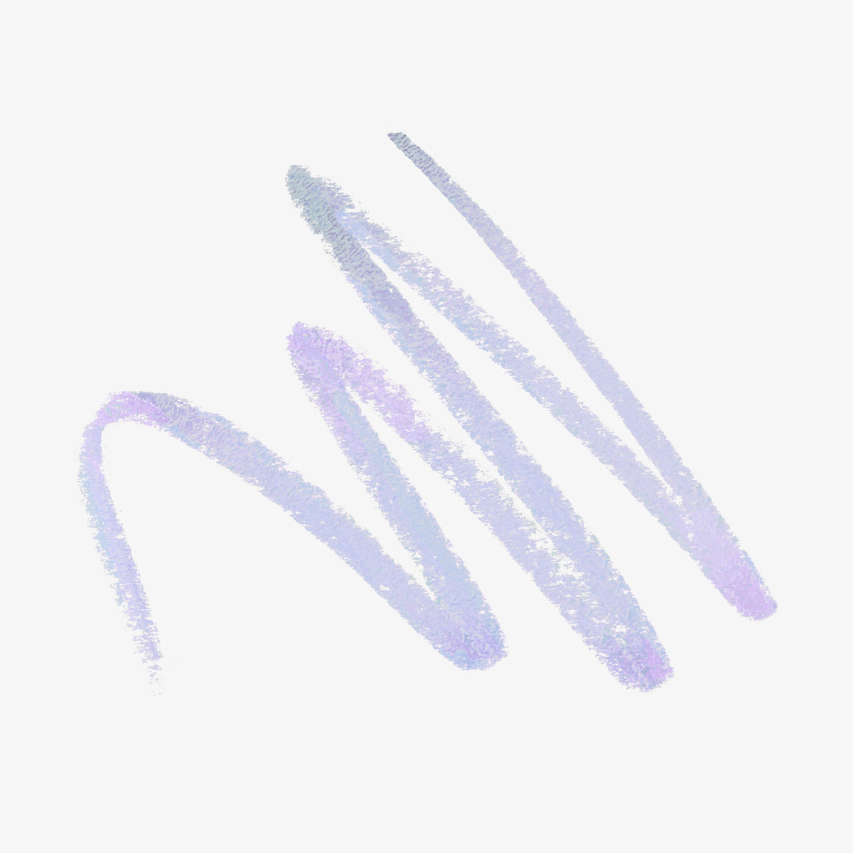 Fliederfarbener Farbswatch des Infinite Chrome Pencil Lilac Quartz auf weißem Hintergrund.