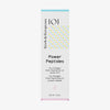 Weiße Schachtel Power Peptides Serum mit bunten Punkten und schwarzem Text vor weißem Hintergrund.