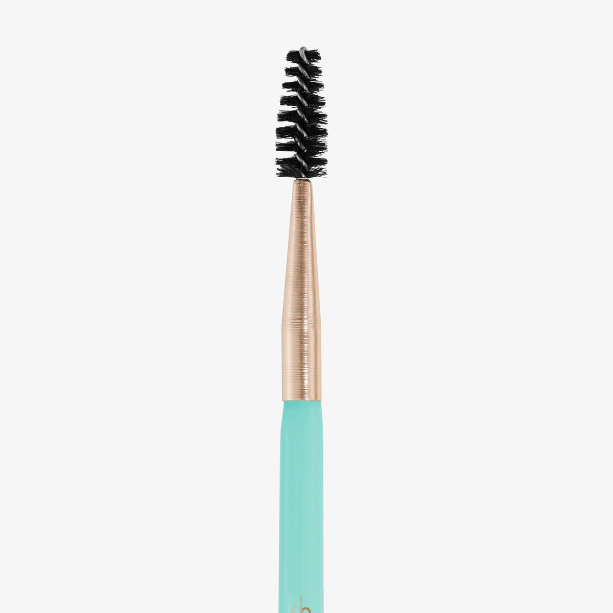 Der SWEED 08 Duo Brow & Liner Brush verfügt über einen türkisfarbenen Griff und eine goldene Zwinge und wird vor einem weißen Hintergrund abgebildet.