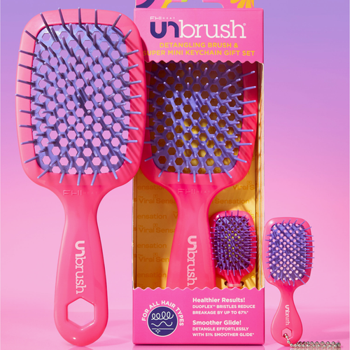 Unbrush and Super Mini Set Neon Pink