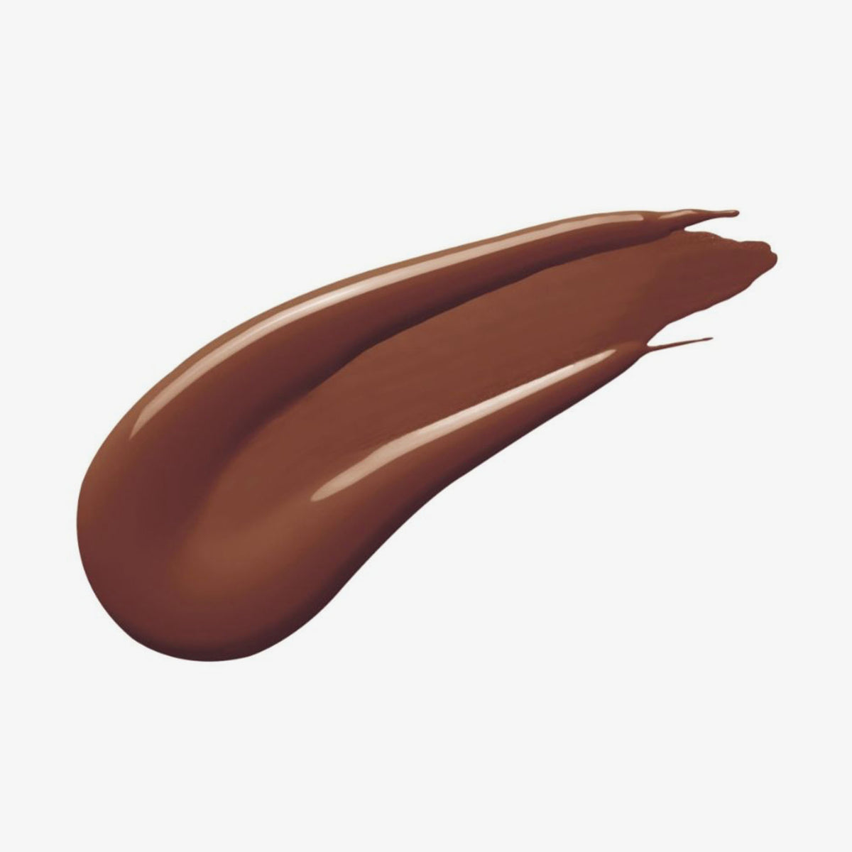 Ein dunkelbrauner Farbstreifen Yummy Skin Serum Foundation 23N auf weißem Hintergrund.