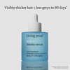 Das Living Proof Scalp Care Density Serum in einer blauen Flasche mit Tropfer sorgt für dickeres Haar und reduziert graue Haare in 90 Tagen.