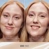 Blonde Frau vor und nach der Anwendung des Lumene CC All-Over Concealer 00 Ultra Light- Nachher: ebenmäßiger, strahlenden Teint.