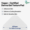 Der Text lautet: Mediheal Watermide Moisture Pad; 67 mm für eine großzügige Abdeckung; kühlt, beruhigt, geeignet für empfindliche Haut. Vegan-Logo in der Ecke.