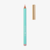 SWEED Satin Kohl Eye Pencil in Türkis mit rosa Spitze und goldener Kappe, abgebildet ohne Kappe, auf weißem Hintergrund.