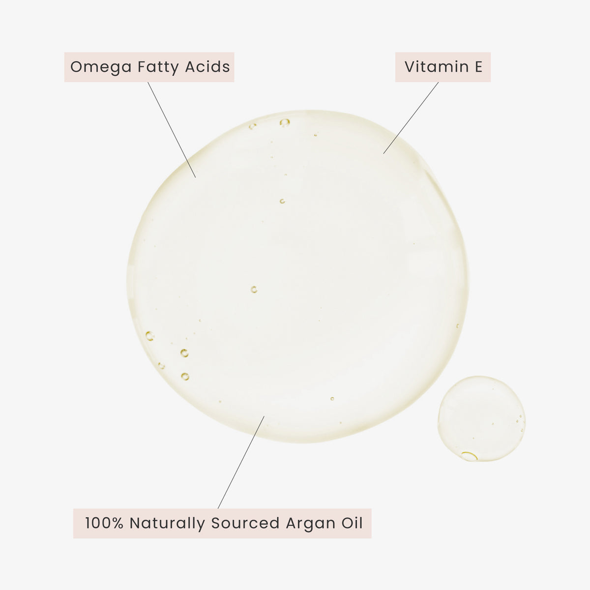 Textur von 100 % natürlichem Arganöl mit Vitamin E und Omega-Fettsäuren – pflegend für Haut, Haare und Nägel.