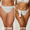 Zwei Vorher-Nachher-Bilder zeigen den Körper einer Frau vor und nach der Verwendung von Gradual Tan