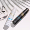 Bondi Sands Self Tanning Foam und Self Tan Eraser liegen auf einer weißen Fläche neben einer Sonnenbrille