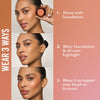 Drei Methoiden den Yummy Skin Blurring Balm Powder Lowlighter aufzutragen.