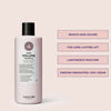Rosa Flasche Pure Volume Shampoo mit schwarzem Deckel aus der Pure Volume Beauty Bag 2025, neben Produktvorteilen auf blassrosa Hintergrund.