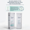Die umweltfreundliche Verpackung des 50+ SPF UVA/UVB Dry-Touch Protection Mattifier & Oil Control Moisturizer Sunscreen mit der Zertifizierung „ohne Mikroplastik“ und dem FSC-Logo.