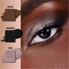 Nahaufnahme eines Auges mit braunen, schwarzen und schimmernden rosa Lidschatten (Rooted, Grounded, Wish) aus der Danessa Myricks Beauty Lightwork Palette Freedom Palette Everyday Magic.