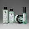 Vier Maria Nila True Soft Produkte vor dunkelgrauem Hintergrund.