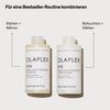 Empfehlung der Kombination der OLAPLEX Bestseller N°4 Bond Maintenance Shampoo und N° 5 Conditioner auf weißem Hintergrund.