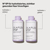 Empfehlung der Kombination von N°4P Blond Enhancer Toning Shampoo und N°5P Blond Enhancer Toning Conditioner.