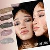Make-up Look man einer Frau mit Vitiligo mit der Lightwork VII Palette: Shades Sand, Toasted, Mother Earth, Wish und Northern Lights für ein schimmerndes, rauchiges Augen-Make-up.