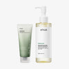 Anua Double Cleanse Duo mit Heartleaf Pore Deep Cleansing Foam und Heartleaf Pore Control Cleansing Oil – für porentiefe, sanfte Reinigung.