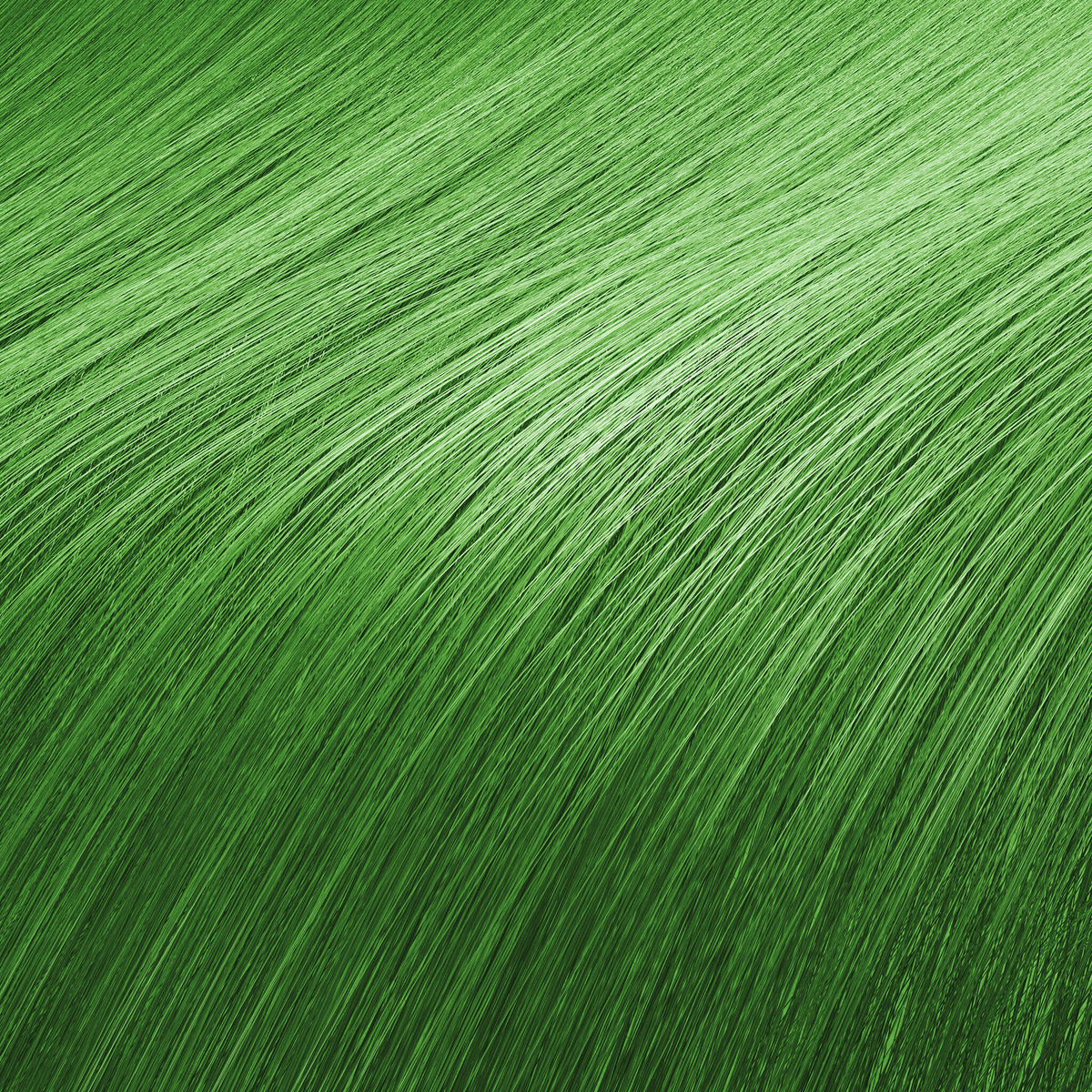 Nahaufnahme von leuchtend grünem Haar, erzielt mit der Lealuo Galaxy Paint Earth Green.