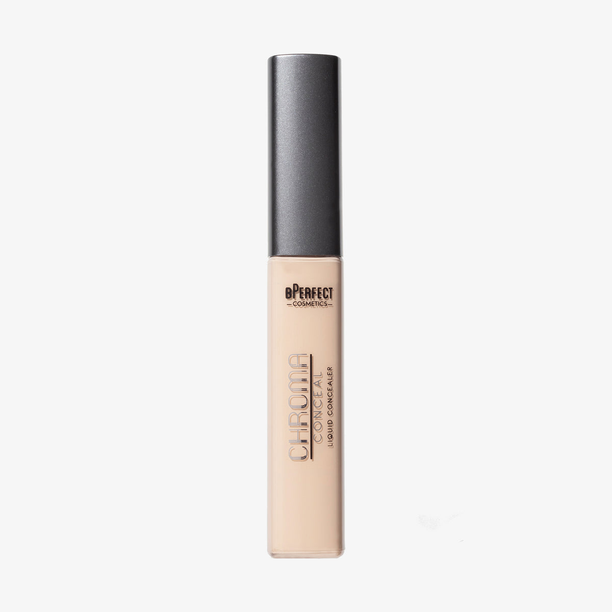 Eine Tube Chroma Conceal Liquid Concealer im hellen Farbton N2, grauer Kappe und durchsichtigem Körper.