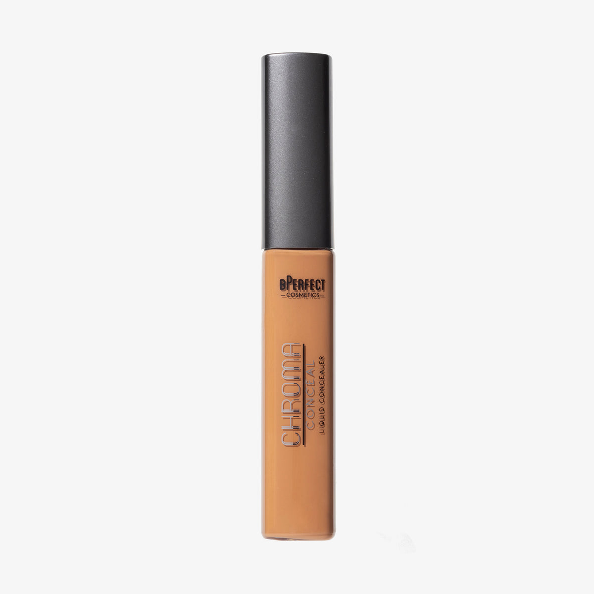 Eine Tube Chroma Conceal Liquid Concealer in mittlerem Farbton N5, grauer Kappe und durchsichtigem Körper.
