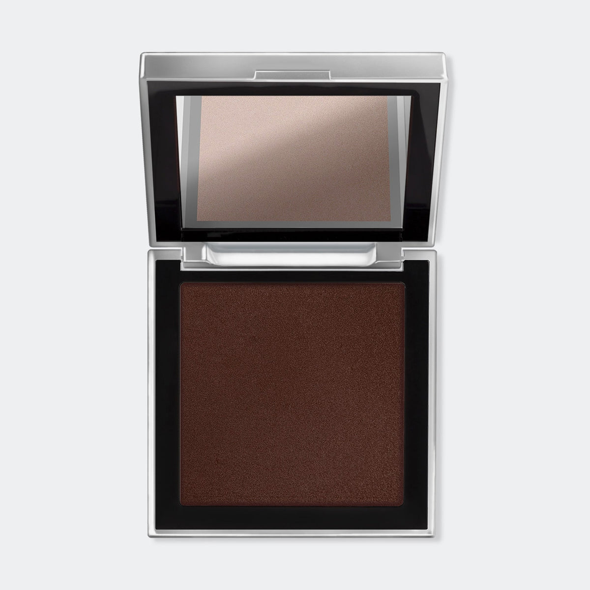 Das kompakte Skin Mate Etui von Mesauda Beauty, eine quadratische Produktschale und integriertem Spiegel im Deckel.
