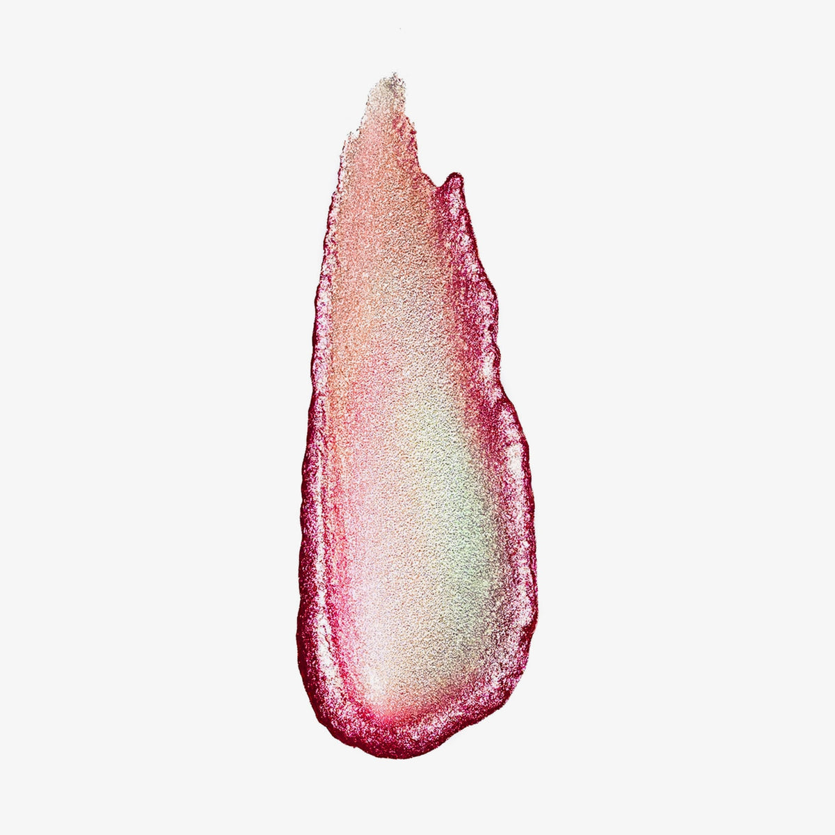 Ein Abstrich des Galactic Shadow Flüssigliedschatten von Mesauda Beauty auf einem weißen Hintergrund verschmiert.
