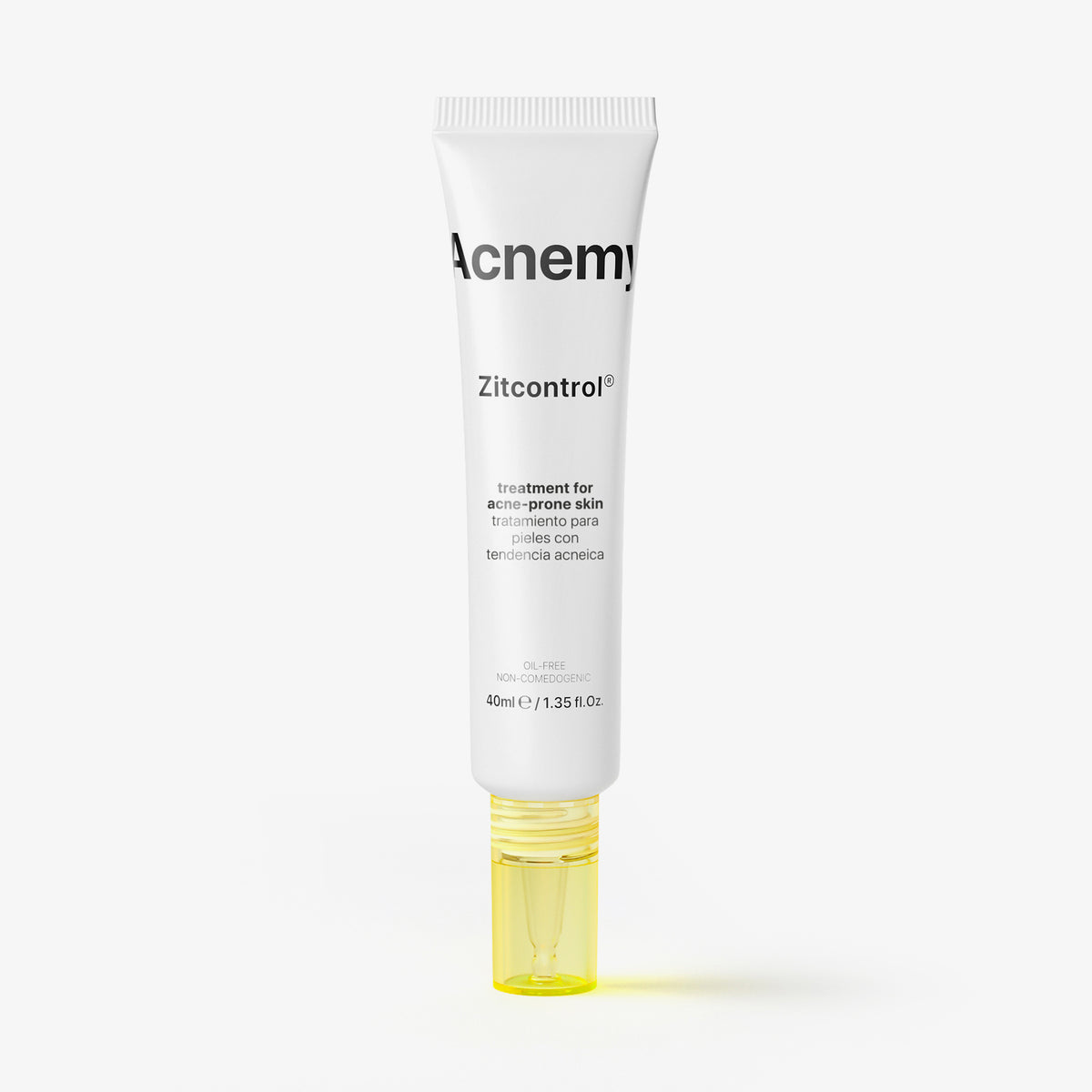 Eine Tube Acnemy Zitcontrol® vor weißem Hintergrund