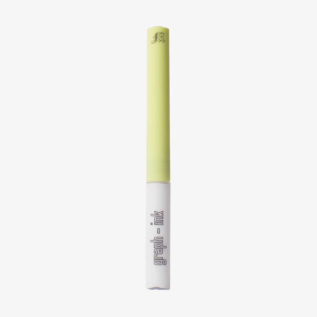 Ein weißer Graph-Ink Liner von Made by Mitchell, mit dem Produktnamen auf dem weißen Schaft.