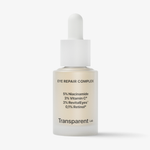 Eine Flasche Eye Repair Complex mit weißem Tropferdeckel vor weißen Hintergrund.