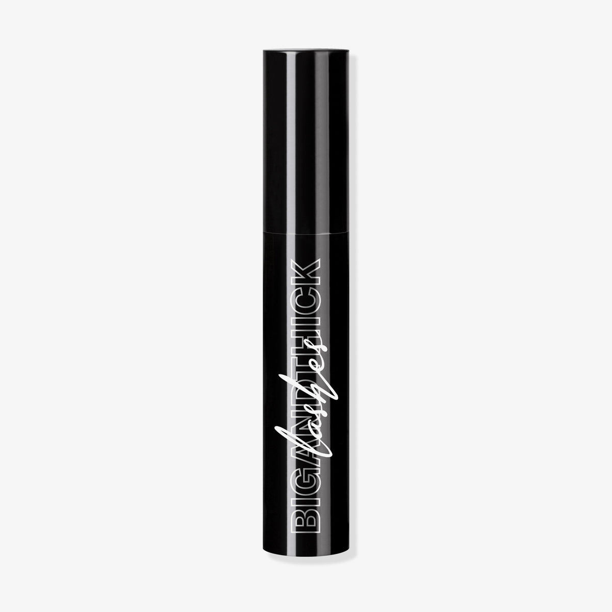 Eine schwarze Tube Mascara mit der Aufschrift "Big and Thick Lashes" von Mesauda Beauty in fetten weißen Buchstaben auf der Seite.