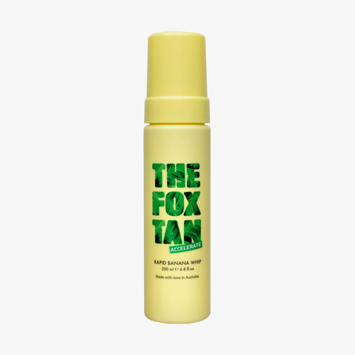 Eine gelbe Flasche Rapid Banana Whip in 200 ml zeigt grünen Text auf weißem Hintergrund.