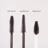 Die drei Bürstenvarianten der LH Cosmetics Mascaras – Soft Volume mit kurzen, dichten Gummiborsten, Lengthening mit langen, feinen Gummiborsten, Waterproof mit kurzer Spiralbürste.