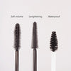 Die drei Bürstenvarianten der LH Cosmetics Mascaras – Soft Volume mit kurzen, dichten Gummiborsten, Lengthening mit langen, feinen Gummiborsten, Waterproof mit kurzer Spiralbürste.