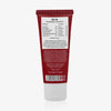 Eine rote Tube Q+A Hyaluronic Acid Daily Moisturiser mit einer Checkliste und Inhaltsstoffen auf dem Rückenetikett.