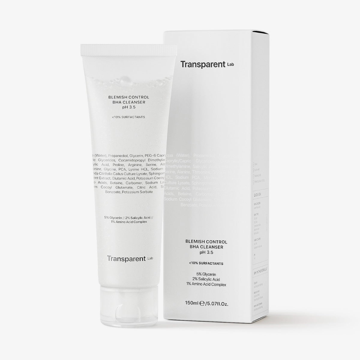 Blemish Control BHA Cleanser in einer 150-ml-Tube und der Verpackung auf weißem Hintergrund.