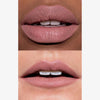 Zwei Lippen mit mattem LH Cosmetics Crayon Mellow Mauve in rosa-nudefarbenem Ton, auf heller und dunkler Haut gezeigt. 