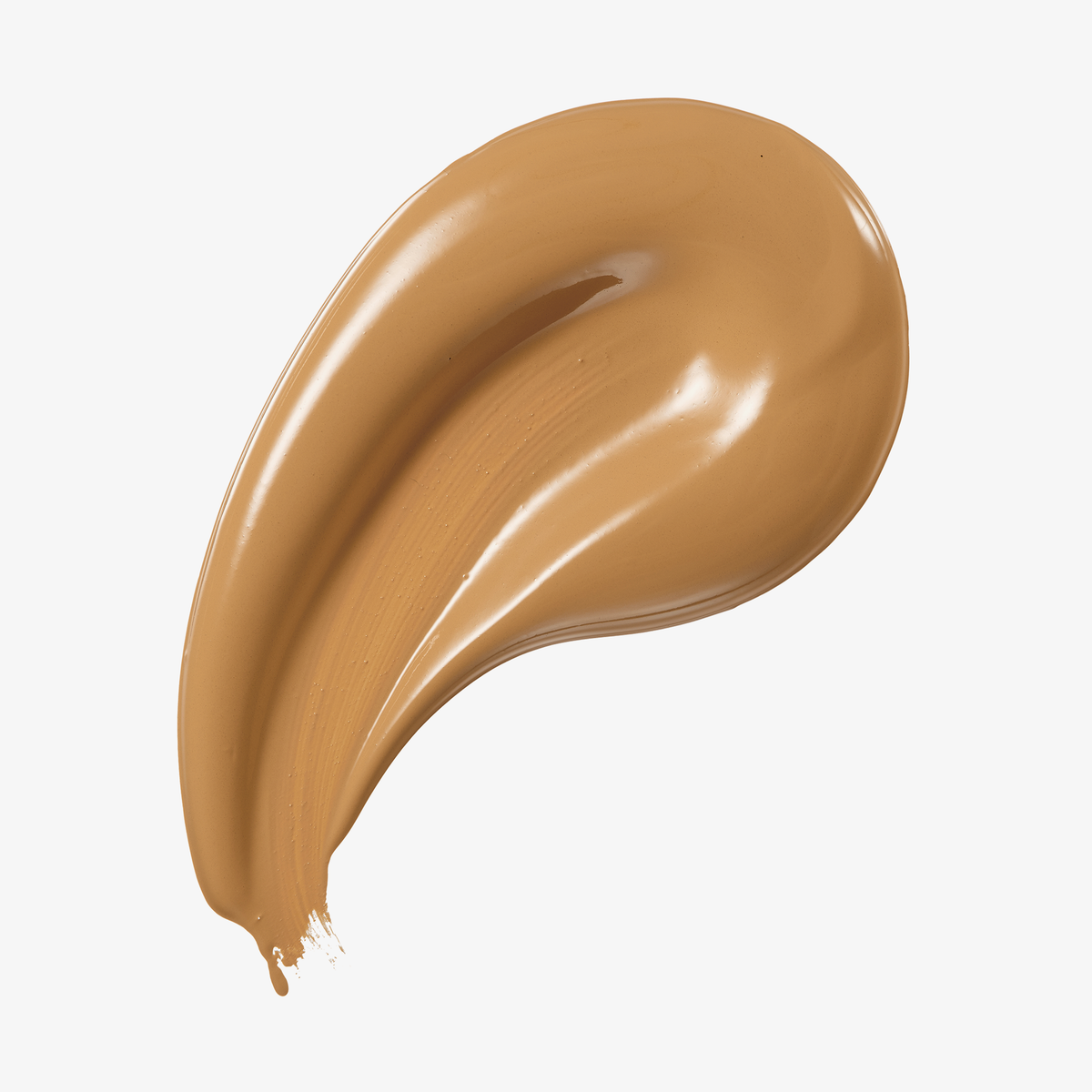 Swatch der Conceal & Define Foundation in einem warmen mittlerem Beige auf weißem Hintergrund.