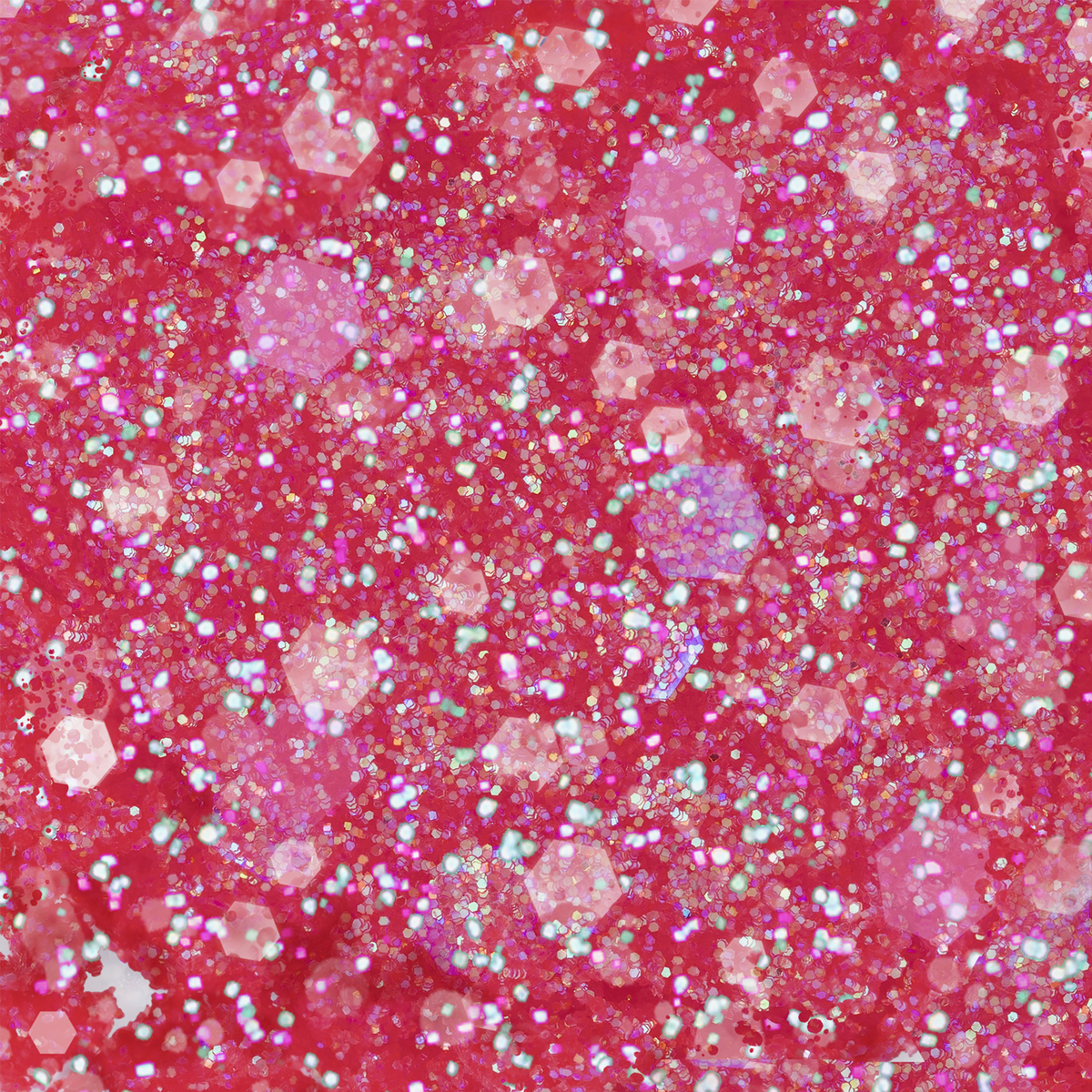 Die Miami Lights Glitter Palette bietet funkelnde sechseckige und runde rosa Glitzerformen.