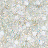 Nahaufnahme der Glorious Lights Glitter Palette mit funkelndem, schillerndem Glitzer in Weiß-, Silber- und Pastelltönen für einen schimmernden Effekt.