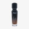 Eine halb transparente halb schwarze Flasche Chroma Cover Foundation Matte in der Farbe N9 vor weißem Hintergrund.